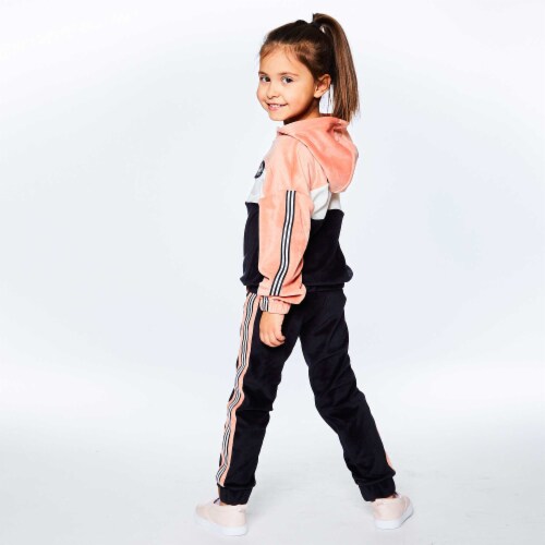 Colorblock Velvet Hooded Top Perspective: top
