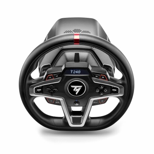 Thrustmaster T248 Racing Wheel and Pedals w/ Paddle Shifters for PS5, PS4, & PC Perspective: top