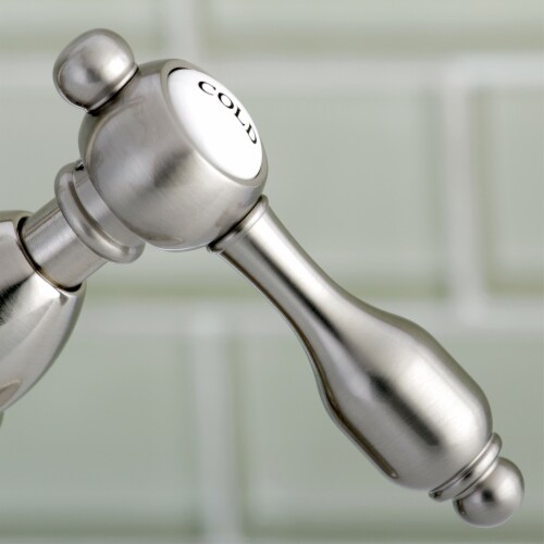KS1438TAL Tudor Two-Handle Bathroom Faucet with Brass Pop-Up and Cover Plate, Brushed Nickel Perspective: top