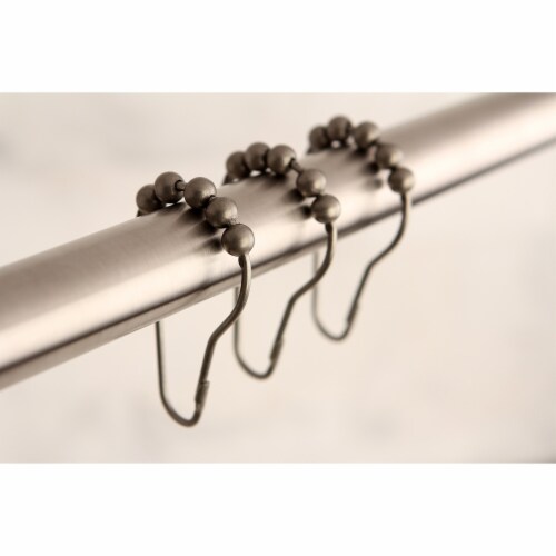 Kingston Brass Srcr128 Roller Ball Shower Curtain Rings (12Pcs/Set), Brushed Nickel Perspective: top