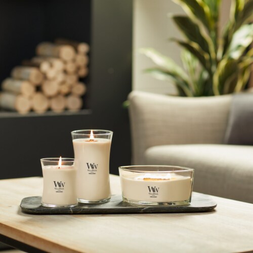 WoodWick® Vanilla Bean Ellipse Jar Candle Perspective: top