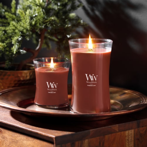 WoodWick Cinnamon Chai Scented Large Hourglass Candle, 21oz Perspective: top