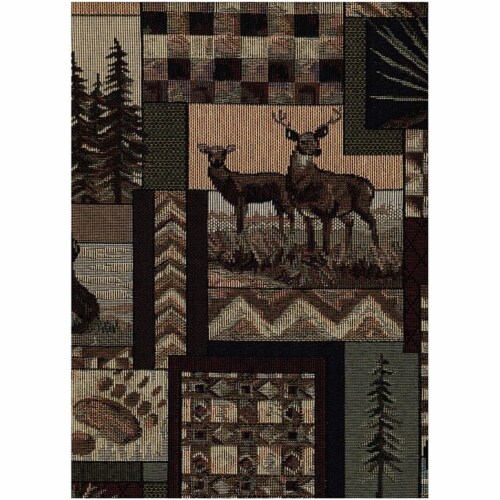 Kodiak Furniture Full-size  Futon Mattress in Brown Peter's Cabin Print Perspective: top