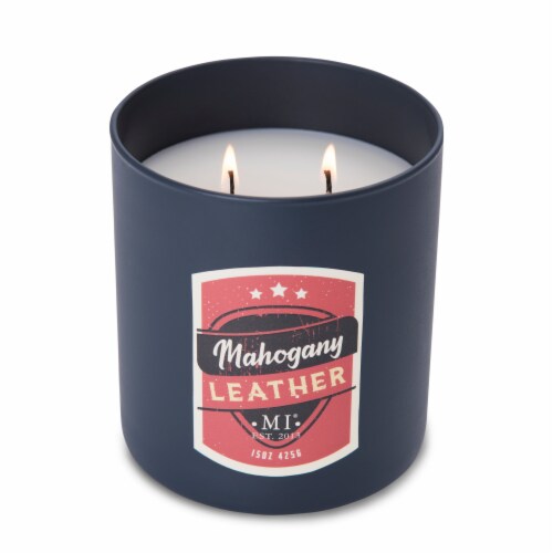 Manly Indulgence All American Mahogany Leather Candle Perspective: top