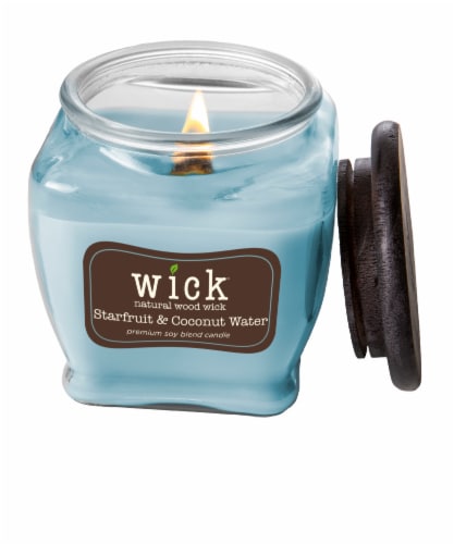 Wick® Starfruit & Coconut Water Jar Candle - Blue Perspective: top