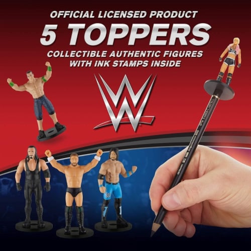 WWE Pencil Toppers 5pk Bliss AJ Styles Reigns Undertaker Daniel Bryan PMI International Perspective: top