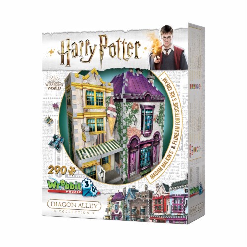 Harry Potter Diagon Alley Collection Madam Malkin's & Florean Fortescue's Ice Cream 3D Puzzle Perspective: top
