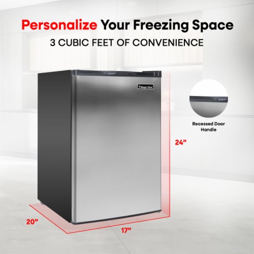 Magic Chef MCUF3S2 3 Cubic Foot Deep Small Mini Upright Freezer