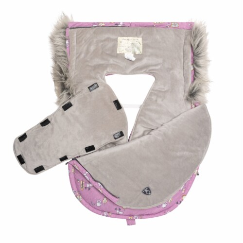 Printed Woodland Animals Baby Pouch Lilac Perspective: top