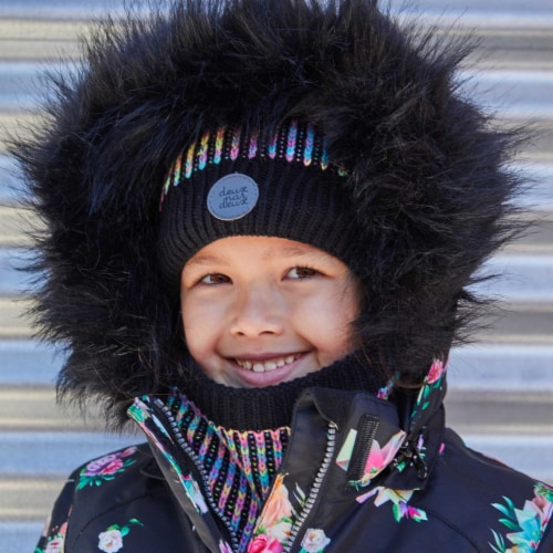Knit Hat Black Multicolor Perspective: top