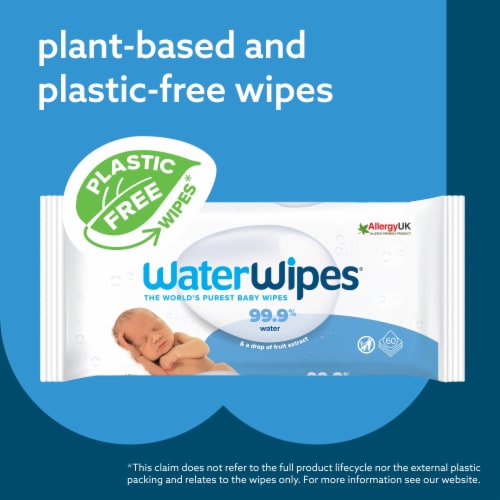 WaterWipes Plastic-Free Textured Clean, Toddler & Baby Wipes, 99.9% Water  Based Wipes, Unscented & Hypoallergenic for Sensitive Skin, 240 Count (4