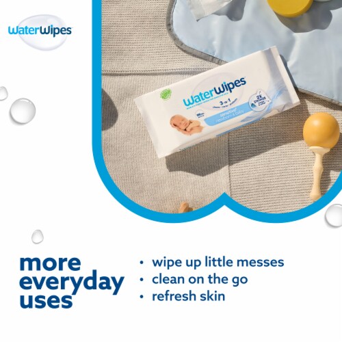 WaterWipes® Original Unscented 99.9% Water Based Baby Wipes Perspective: top