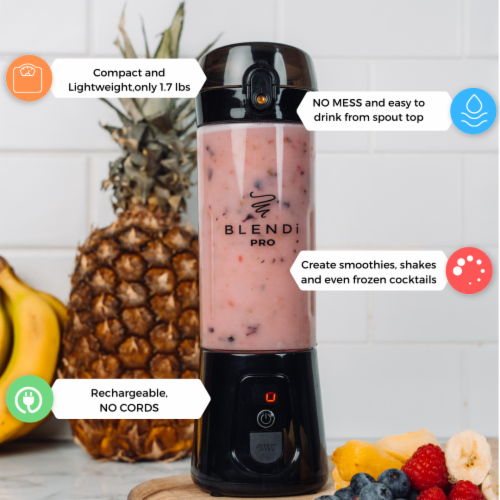 BLENDi® PRO+ PORTABLE BLENDER (17.5OZ) BLACK Perspective: top