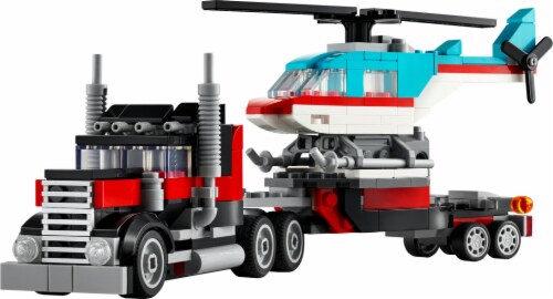 Lego® Creator™ 31146 Flatbed Truck With Helicopter 3 In 1 Set Perspective: top