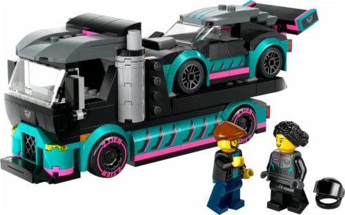 LEGO® City Race Car And Car Carrier Truck Perspective: top