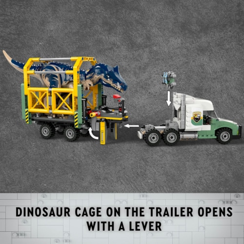 LEGO® Jurassic World Dinosaur Missions: Allosaurus Transport Truck Toy Perspective: top