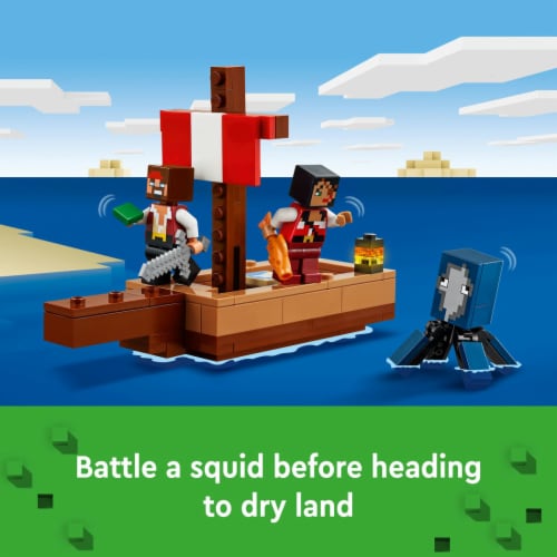 LEGO® Minecraft Pirate Ship Voyage Boat Set Perspective: top