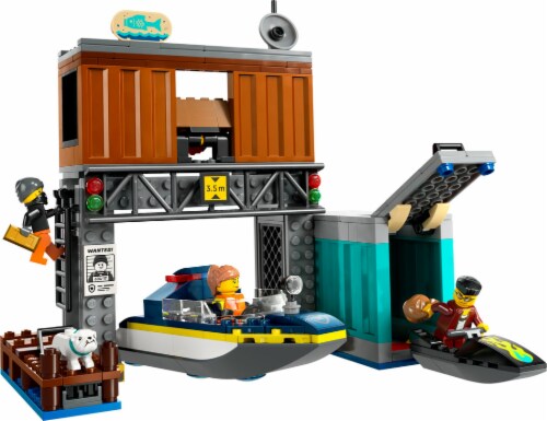 LEGO® City Police Speedboat and Crooks' Hideout Building Set Perspective: top