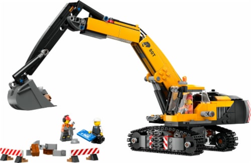 LEGO® City Yellow Construction Excavator Toy 60420 Building Set Perspective: top