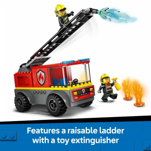 LEGO City Fire Ladder Truck Toddler Building Toy 60463 Perspective: top