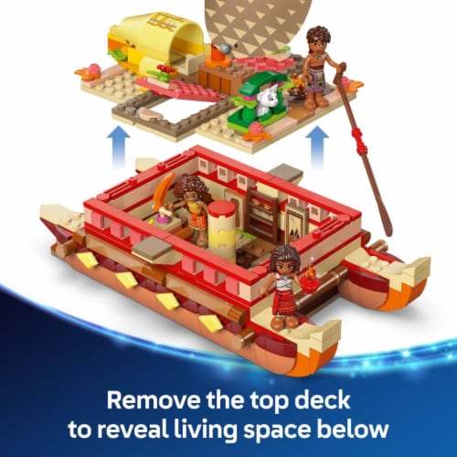 LEGO Disney Moana’s Adventure Canoe Fantasy Toy Boat Building Set 43270 Perspective: top