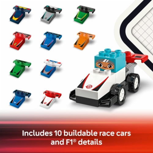 LEGO® F1® Team Race Cars & Drivers Racetrack Perspective: top