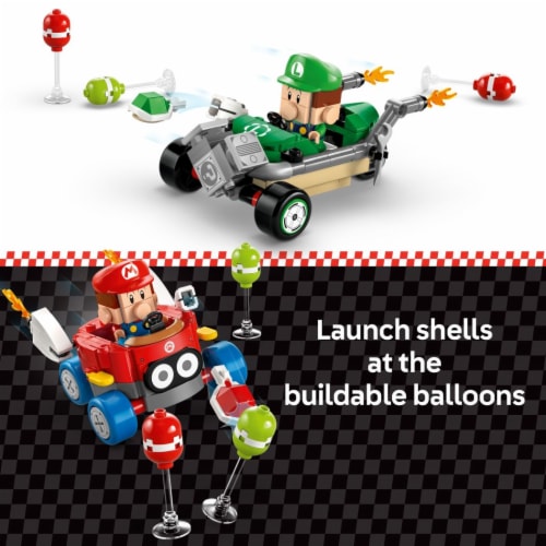LEGO Super Mario: Mario Kart Baby Mario vs. Baby Luigi Building Toy 72034 Perspective: top
