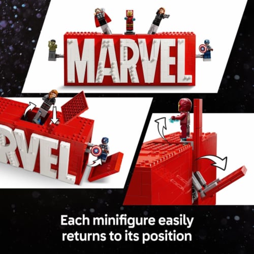 LEGO Marvel: MARVEL Logo & Minifigures Building Toy 76313 Perspective: top