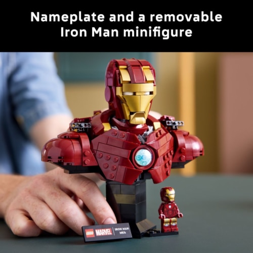 LEGO Marvel Iron Man MK4 Bust Building Kit for Adults 76327 Perspective: top
