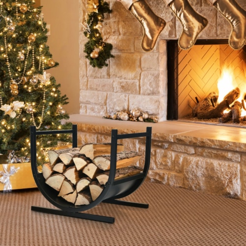 Gold fireplace log holder best sale