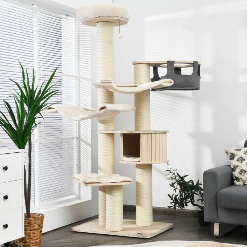 77.5'' Cat Tree Condo Multi-Level Kitten Activity Tower w/ Sisal Posts Perspective: top