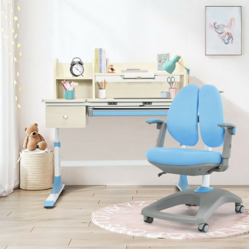 Gymax height adjustable children's desk chair set multifunctional study drawing cheap
