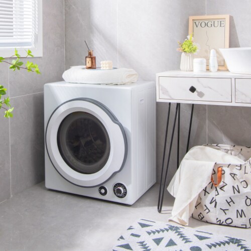 13.2 lbs Electric Tumble Compact Laundry Dryer Stainless Steel Tub 1350 W Perspective: top