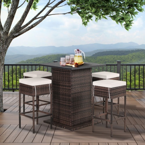 Rattan outdoor top bar counter