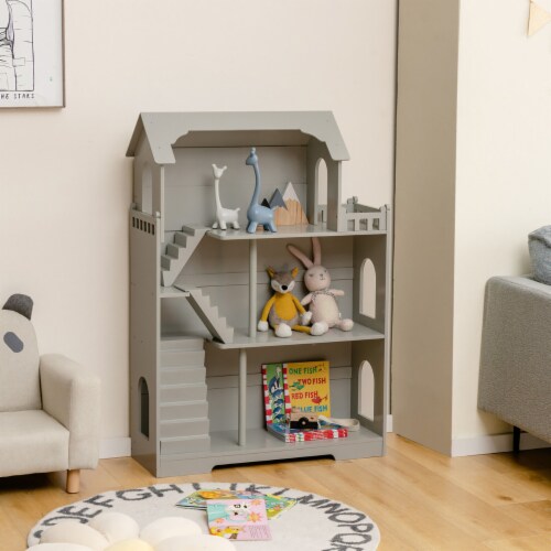 Wooden dollhouse bookcase hot sale