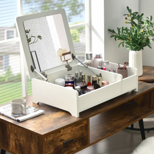 Tabletop vanity mirror with storage discount