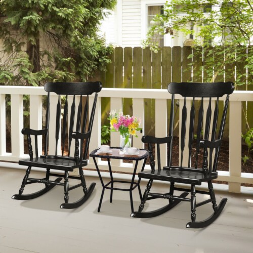 Black wooden best sale porch rockers