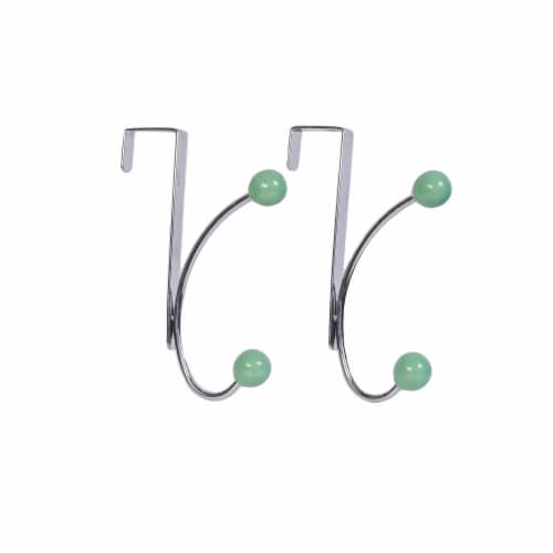 Elegant Home Fashions Single Hook Over The Door Hanger Pack of 2 Teal OTD-3812 Perspective: top