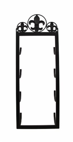 Brown Enamel Fleur de Lis 4 Position Rolled Towel / Wine Rack Perspective: top