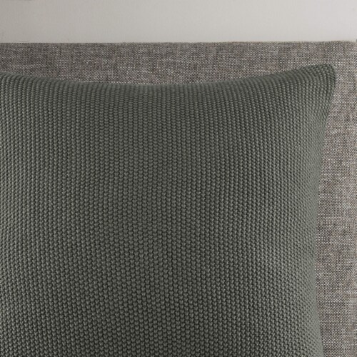 INK+IVY Bree Knit Oblong Pillow Cover, 12 x 20 , Charcoal Perspective: top