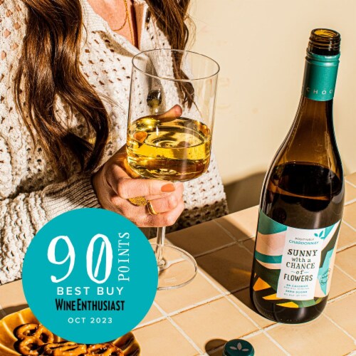 Sunny With a Chance of Flowers Chardonnay California Low Calorie White Wine Perspective: top