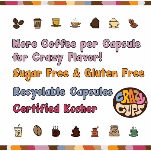 Crazy Cups Decaf Flavored Coffee Pods - Chocolate Peanut Butter Cup, 22 Count for Keurig K-Cu Perspective: top