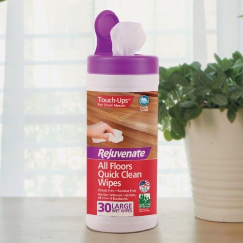 Rejuvenate Fiber Blend Cleaning Wipes 8 in. W x 7 in. L 30 pk - Total Qty: 1 Perspective: top
