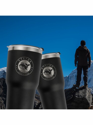 Cyetus Set of Two Black Tumbler Cups Perspective: top