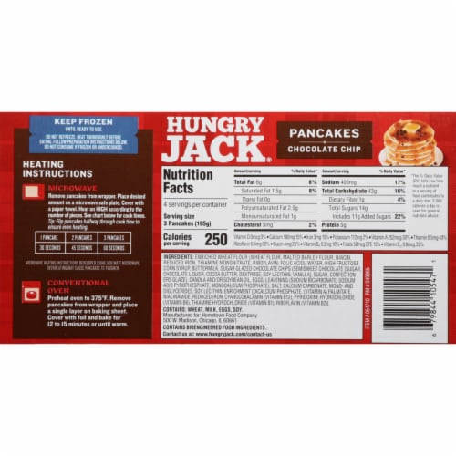 Hungry Jack Chocolate Chip Pancakes Perspective: top