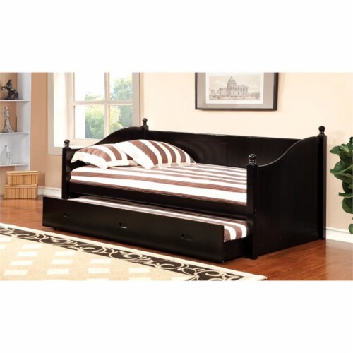 Black wood deals daybed with trundle