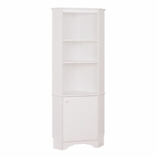 72 in. White Tall Storage Cabinet with Glass Doors and Adjustable