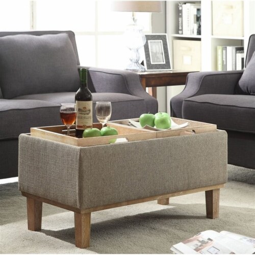 Pemberly Row Ottoman in Sandstone Perspective: top