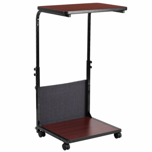 Scranton & Co Mobile Computer Cart in Mahogany Perspective: top