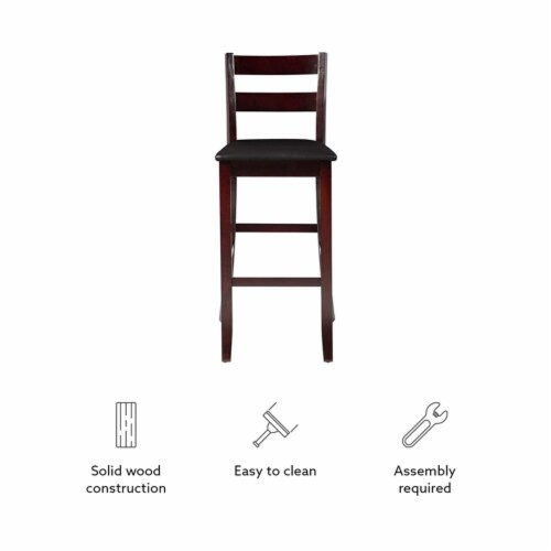 Riverbay Furniture 30 Faux Leather Bar Stool in Rich Espresso Perspective: top